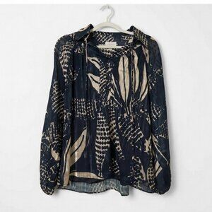 NWT Ciebon Blouse – Navy & Cream, Size M, Lined